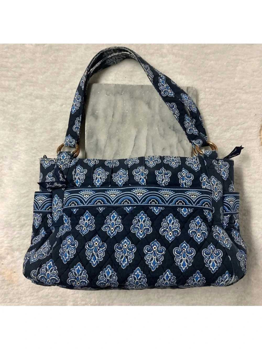 Vera Bradley Calypso Blue Paisley Purse Bag Multiple Compartments Zipper - Picture 3 of 13